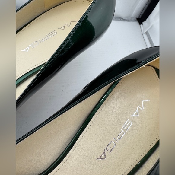 Via Spiga Dark Green Patent Leather Heels - Picture 3 of 5